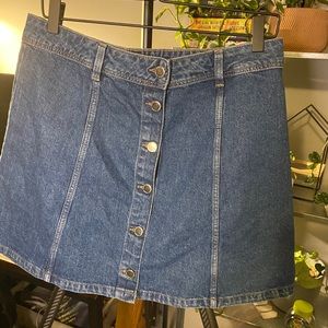 H&M Denim Button Front Mini Skirt
